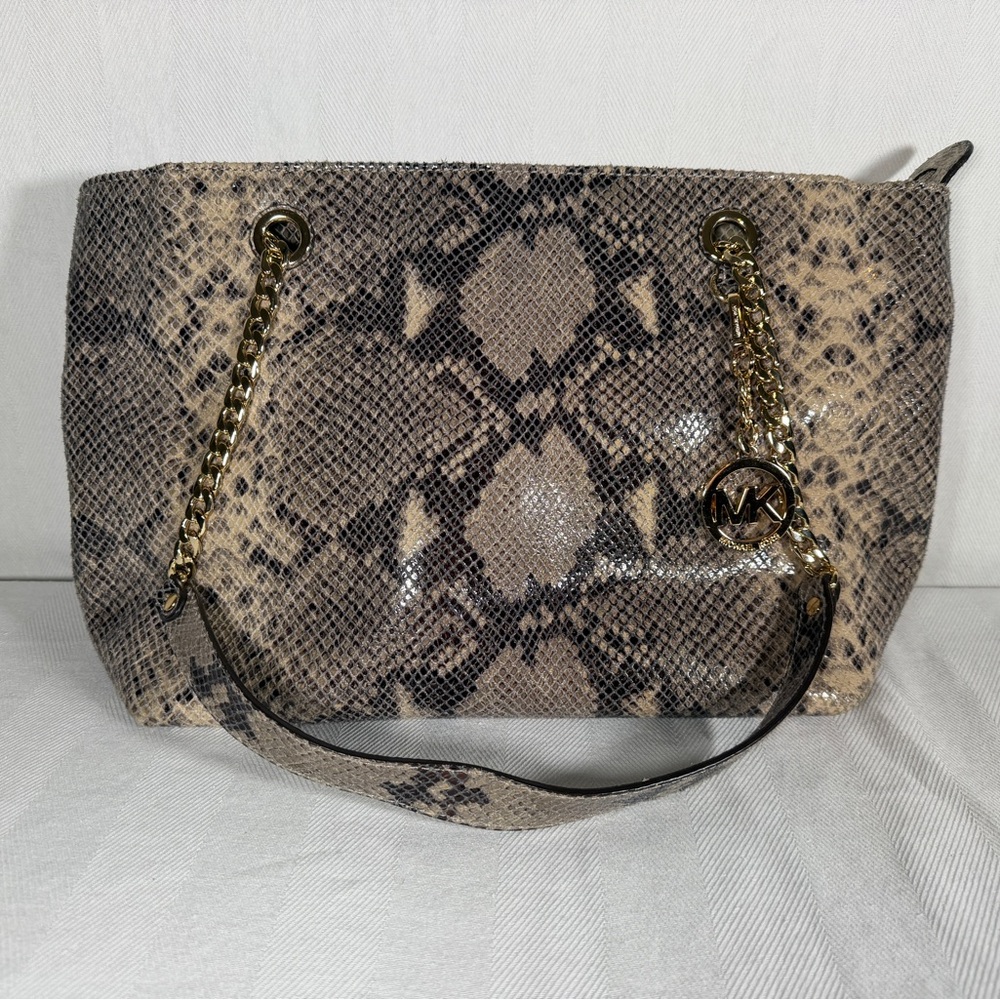 Michael Kors Python Snake Print Shoulder Bag - image 1